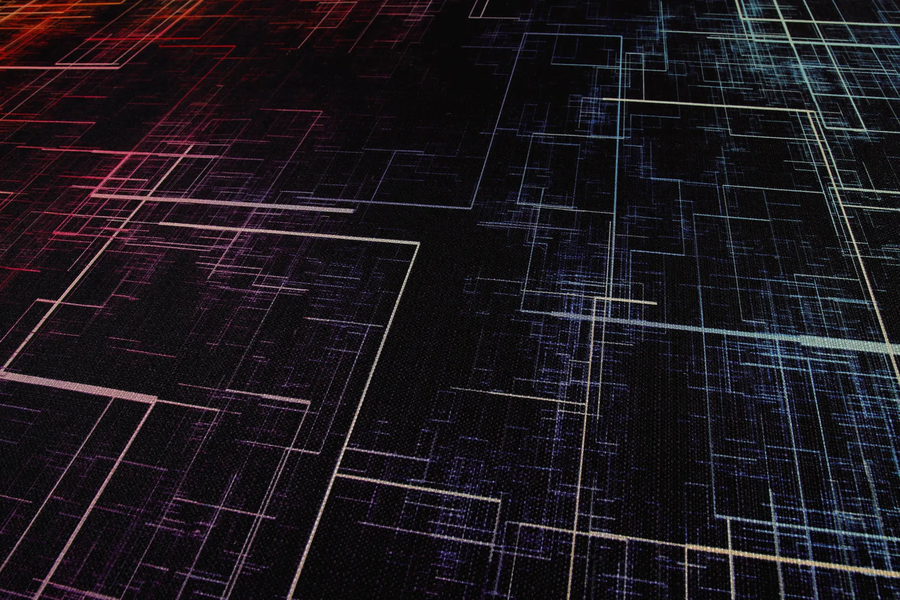 Gewebter Gamerteppich bedruckt Schwarz Multi "Quantum Warp" WECONhome