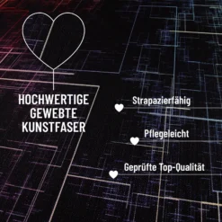 Gewebter Gamerteppich bedruckt Schwarz Multi