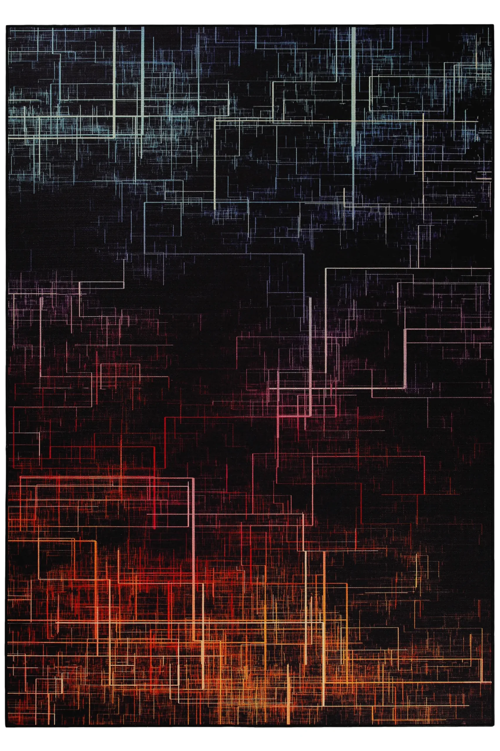 Gewebter Gamerteppich bedruckt Schwarz Multi "Quantum Warp" WECONhome