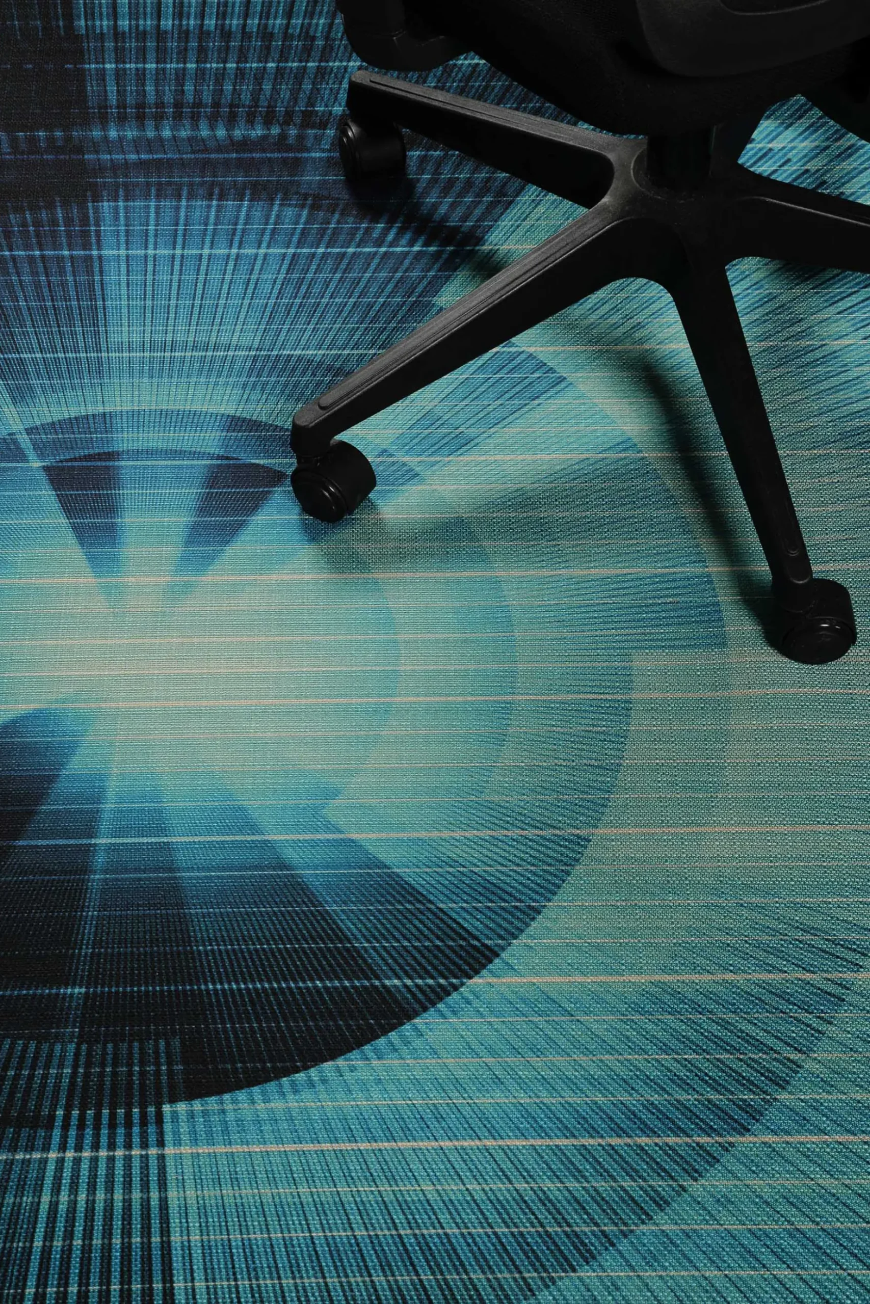 Gewebter Gamerteppich bedruckt Blau Schwarz "Cyber Swirl" WECONhome