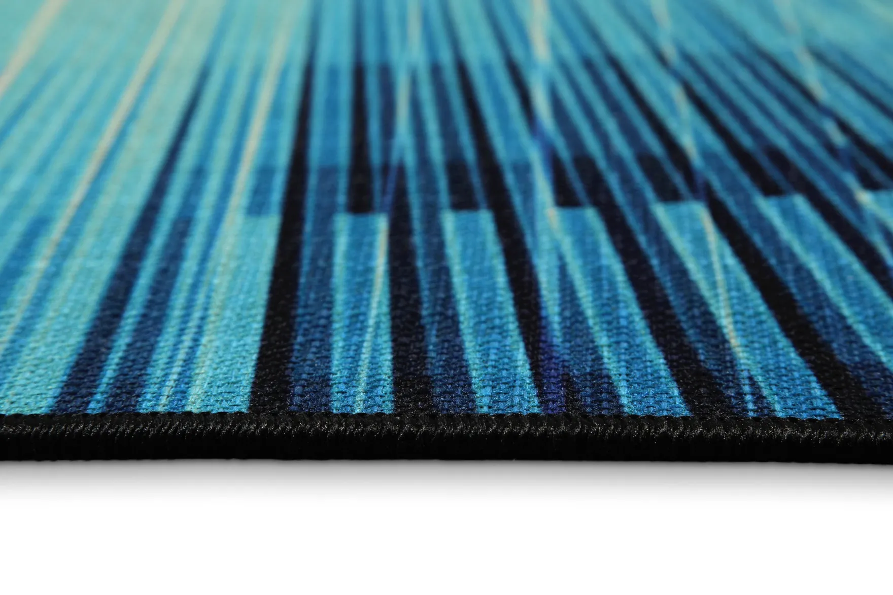 Gewebter Gamerteppich bedruckt Blau Schwarz "Cyber Swirl" WECONhome