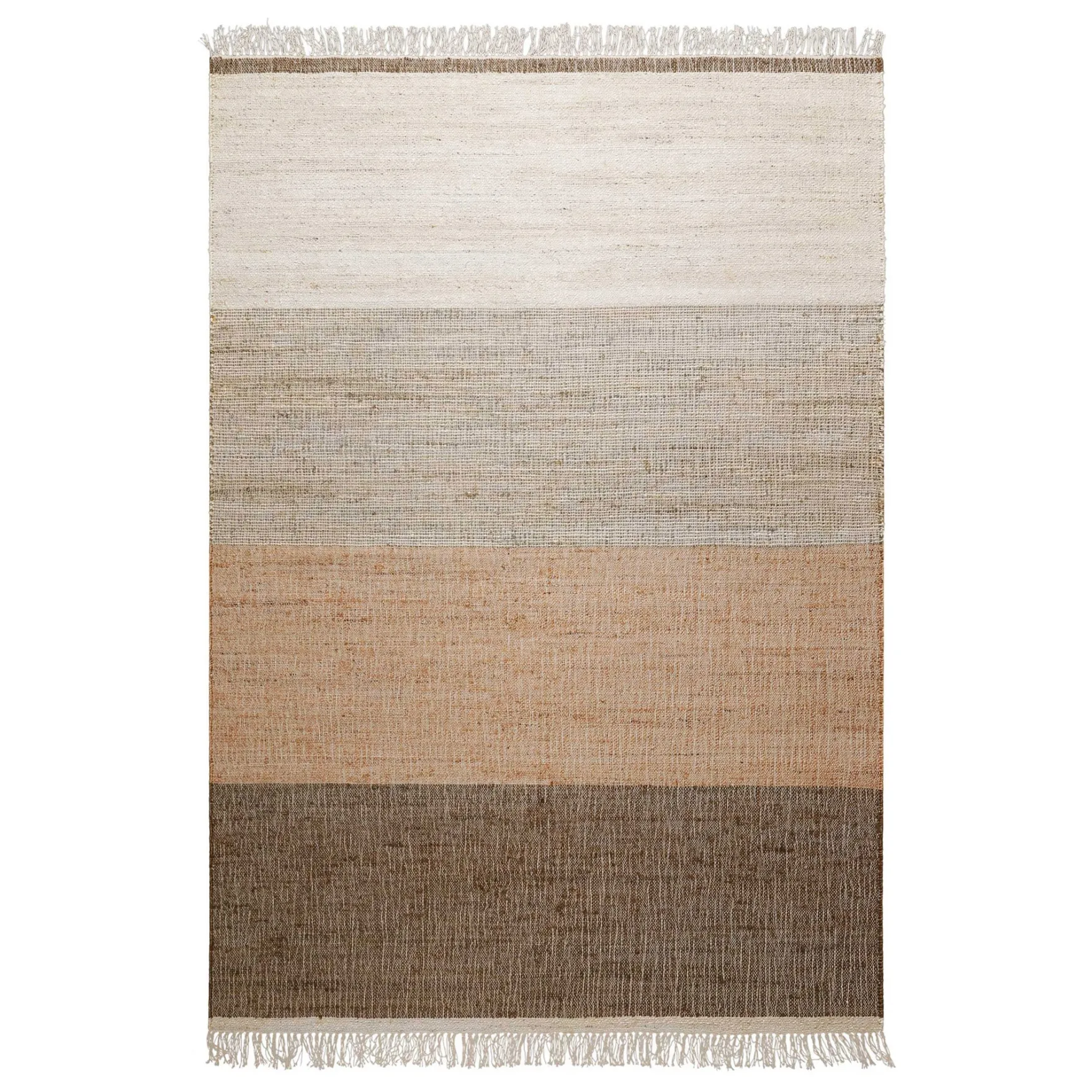 Handwebteppich Beige Braun aus Naturfaser "Vito" Green Looop