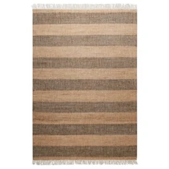 Handwebteppich Beige Braun aus Naturfaser