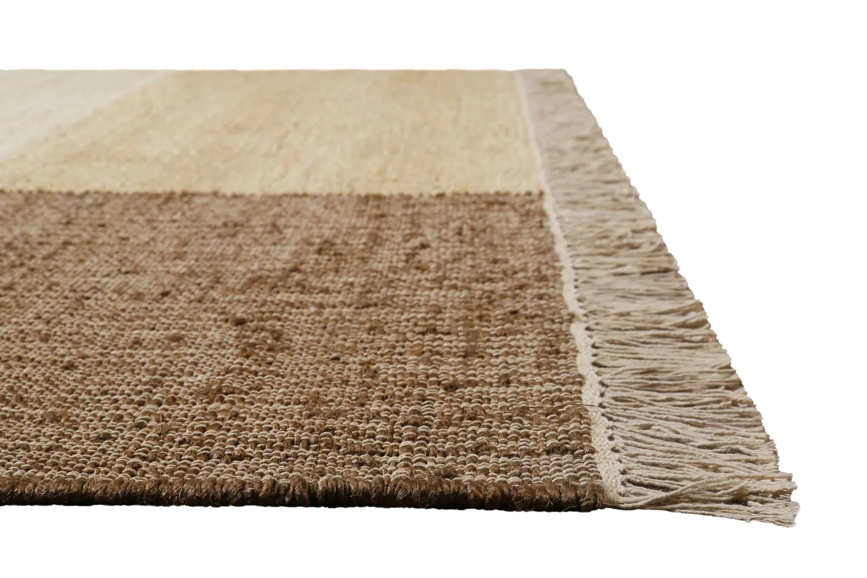 Handwebteppich Beige Braun aus Naturfaser "Valentin" Green Looop