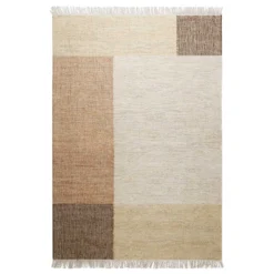 Handwebteppich Beige Braun aus Naturfaser