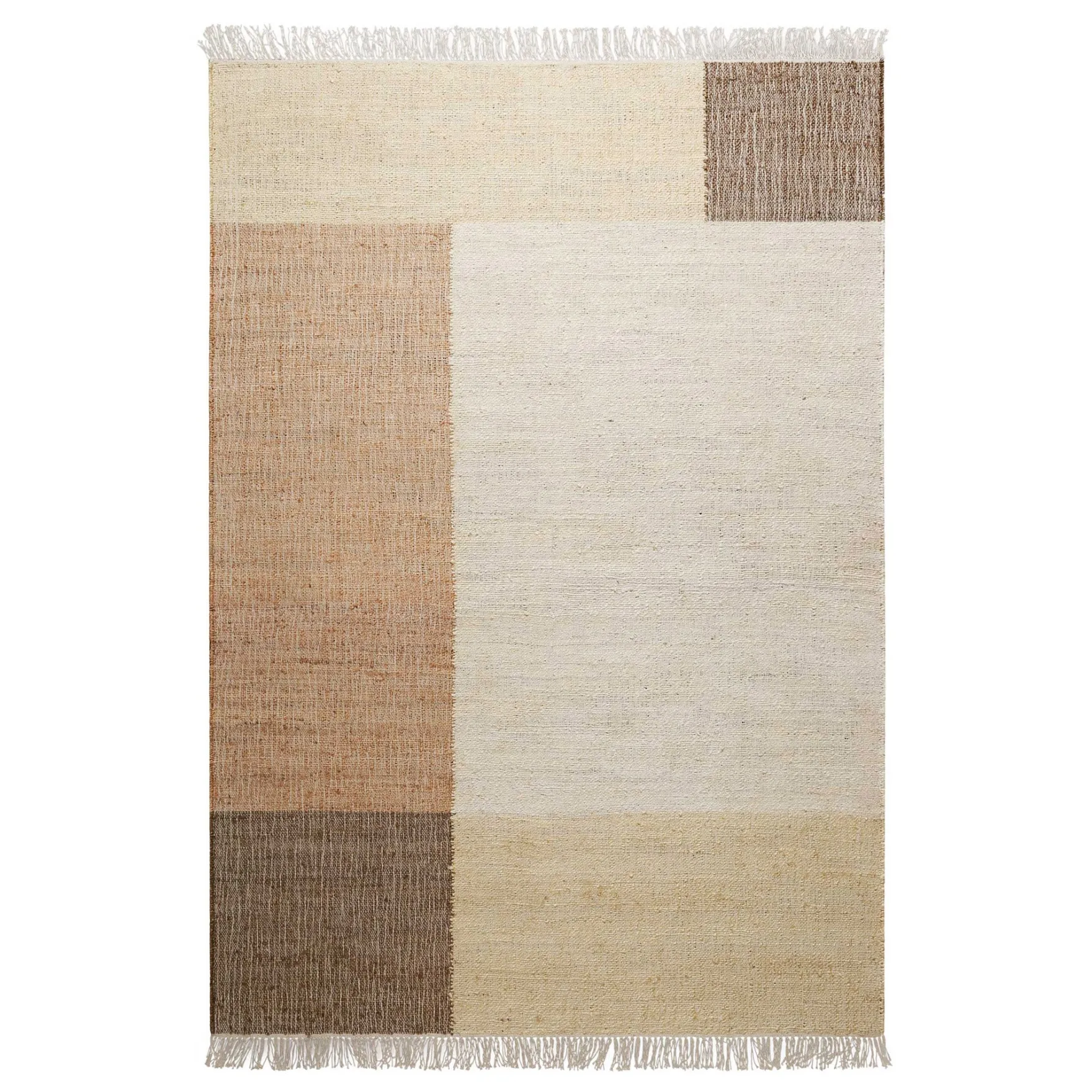 Handwebteppich Beige Braun aus Naturfaser "Valentin" Green Looop