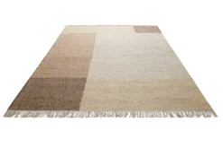 Handwebteppich Beige Braun aus Naturfaser