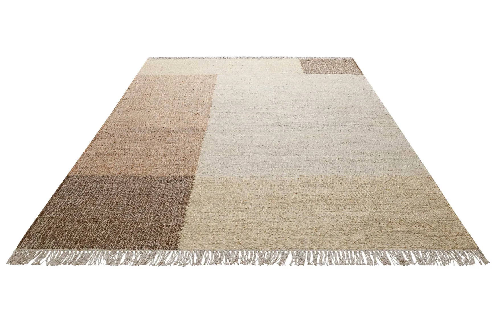 Handwebteppich Beige Braun aus Naturfaser "Valentin" Green Looop