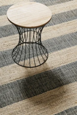 Handwebteppich Beige Grün aus Naturfaser "Virgil" Green Looop
