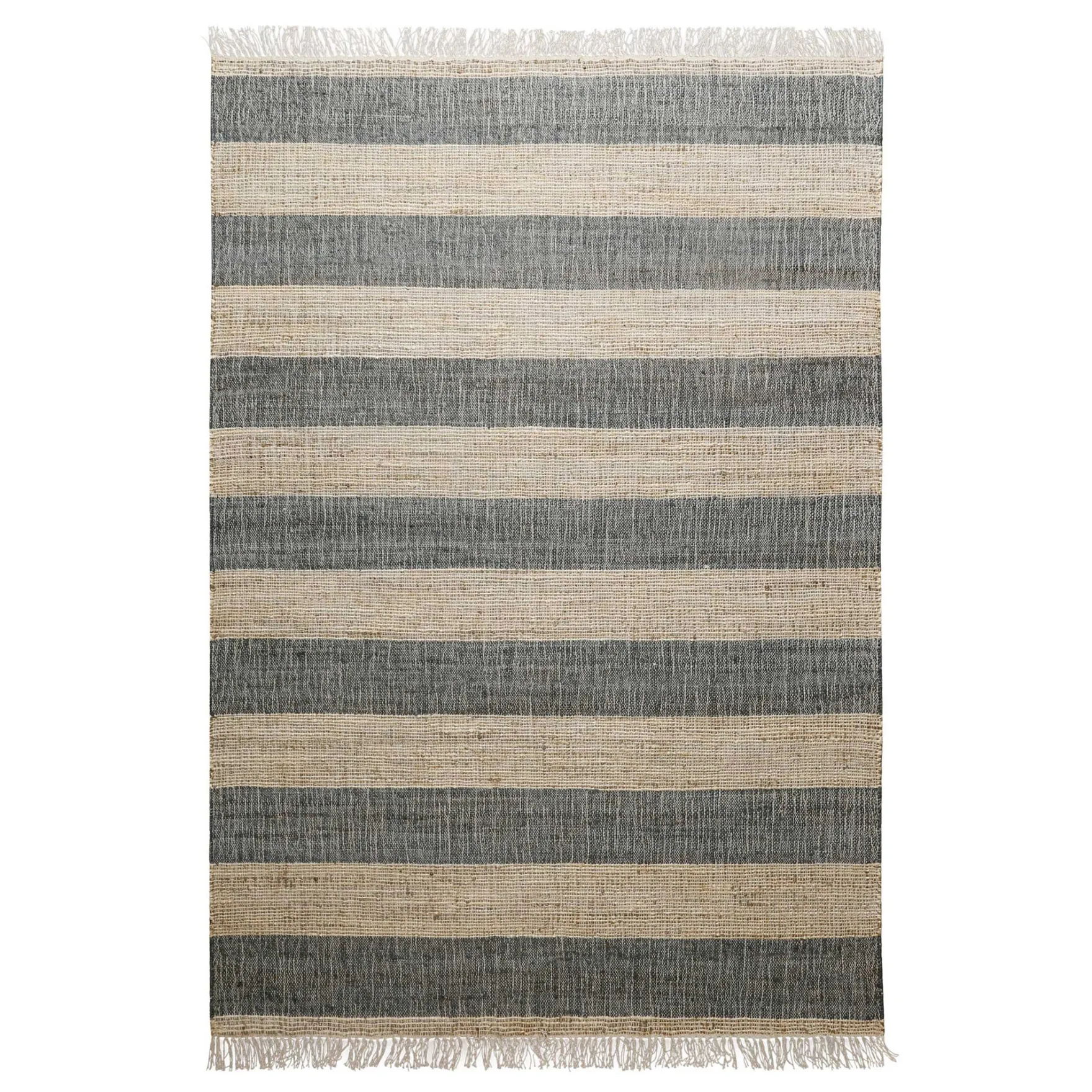 Handwebteppich Beige Grün aus Naturfaser "Virgil" Green Looop