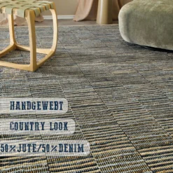 Handwebteppich Denim Blau "Denim Blues" WECONhome
