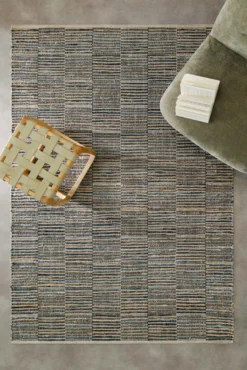 Handwebteppich Denim Blau 