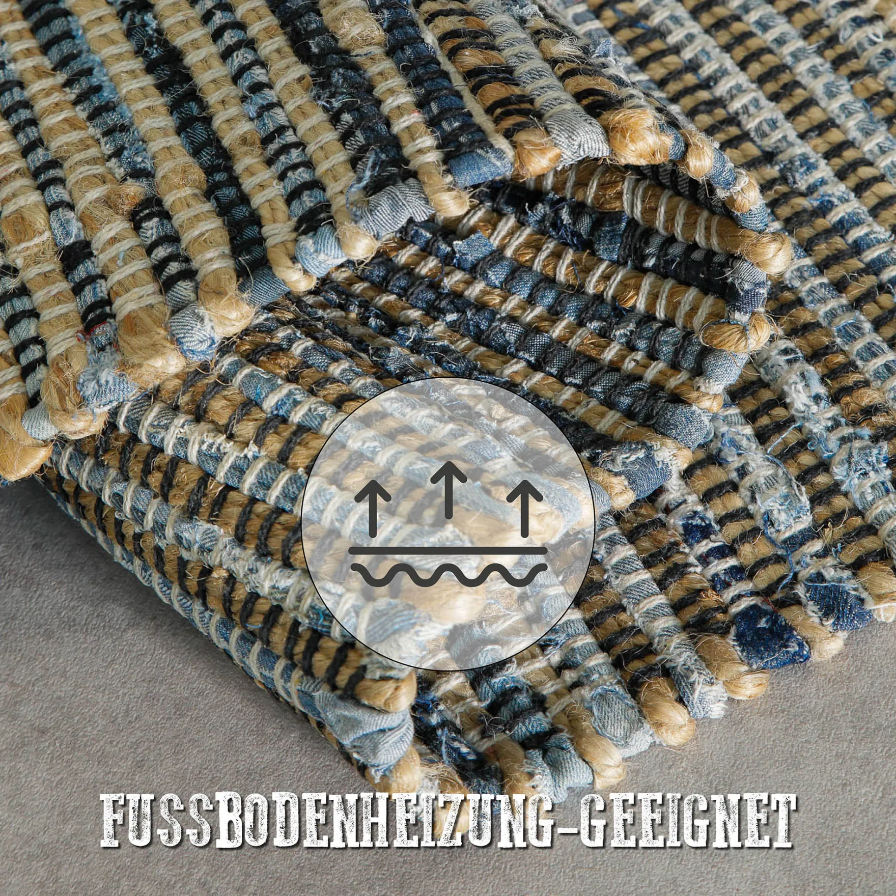 Handwebteppich Denim Blau "Denim Feels" WECONhome