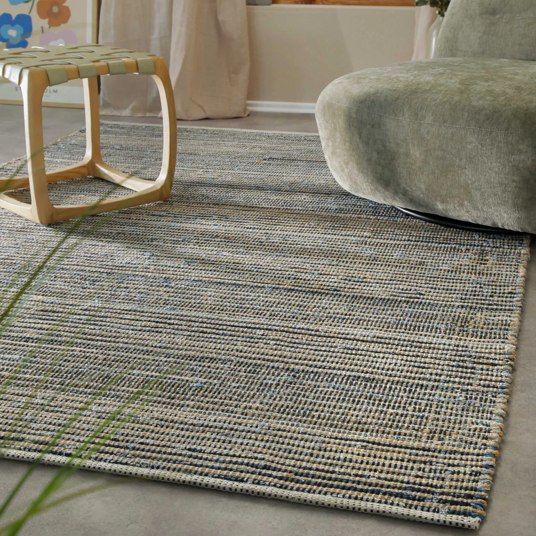 Handwebteppich Denim Blau "Denim Feels" WECONhome