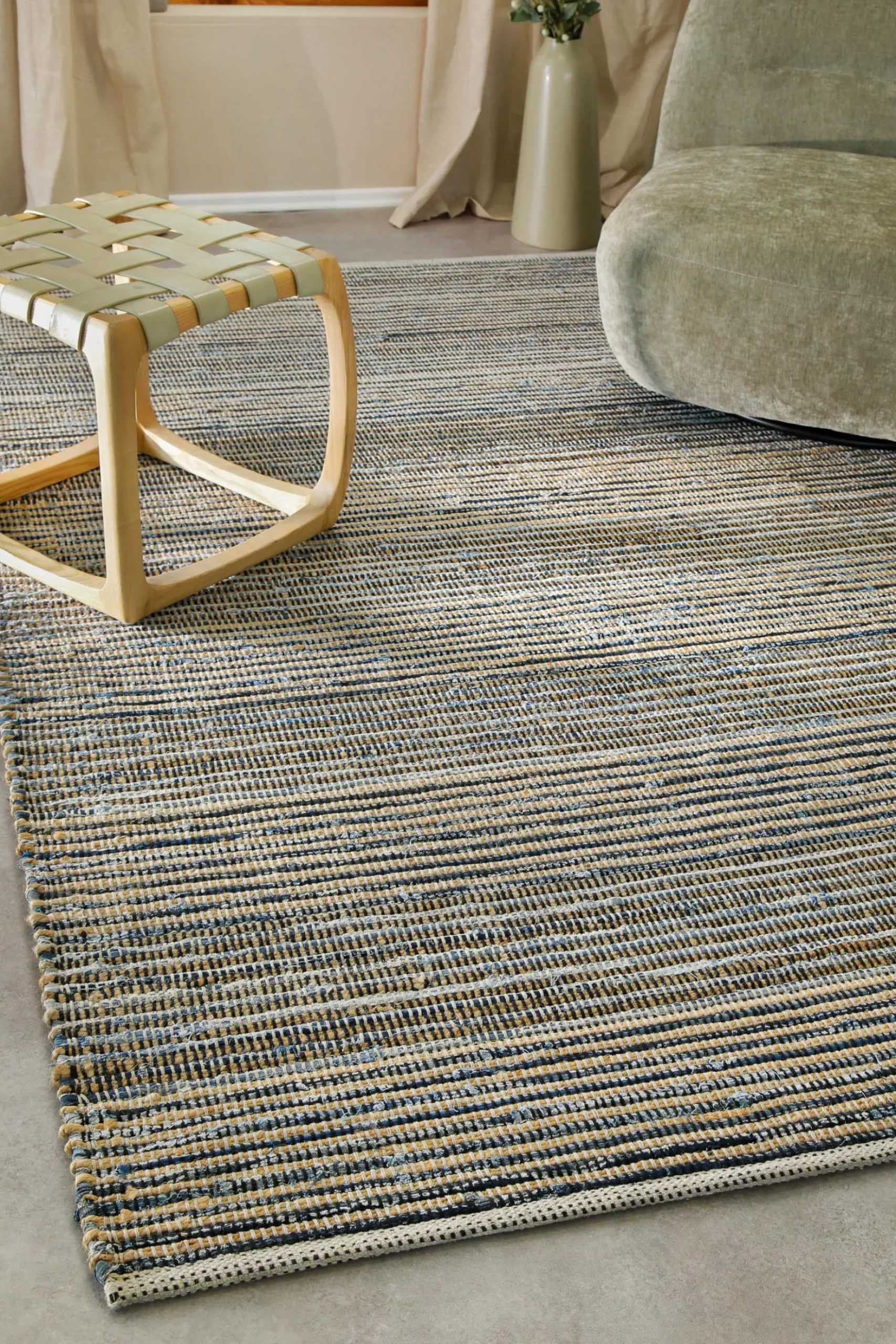 Handwebteppich Denim Blau "Denim Feels" WECONhome