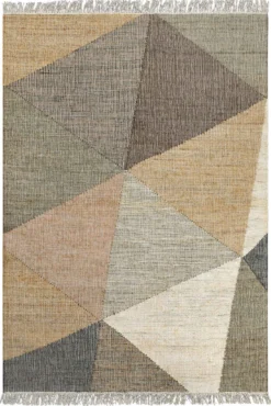 Handwebteppich Sand Taupe Braun aus Naturfaser 