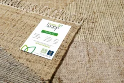 Handwebteppich Sand Taupe Braun aus Naturfaser 