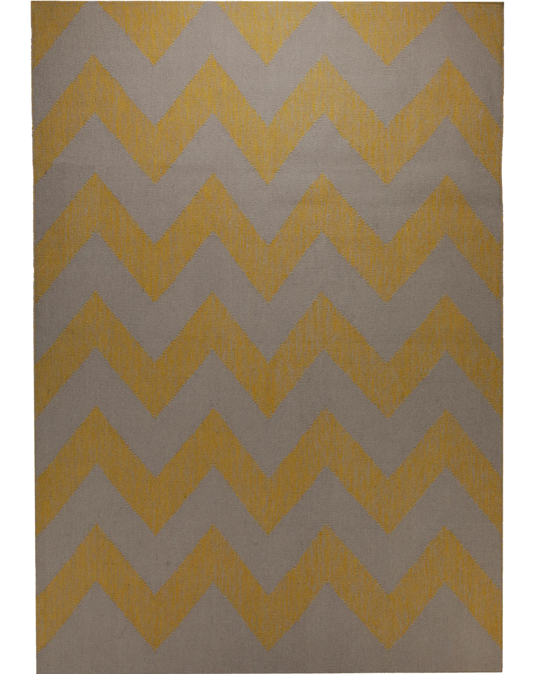 Handwebteppich Wolle Chevron gelb grau 160x230 cm