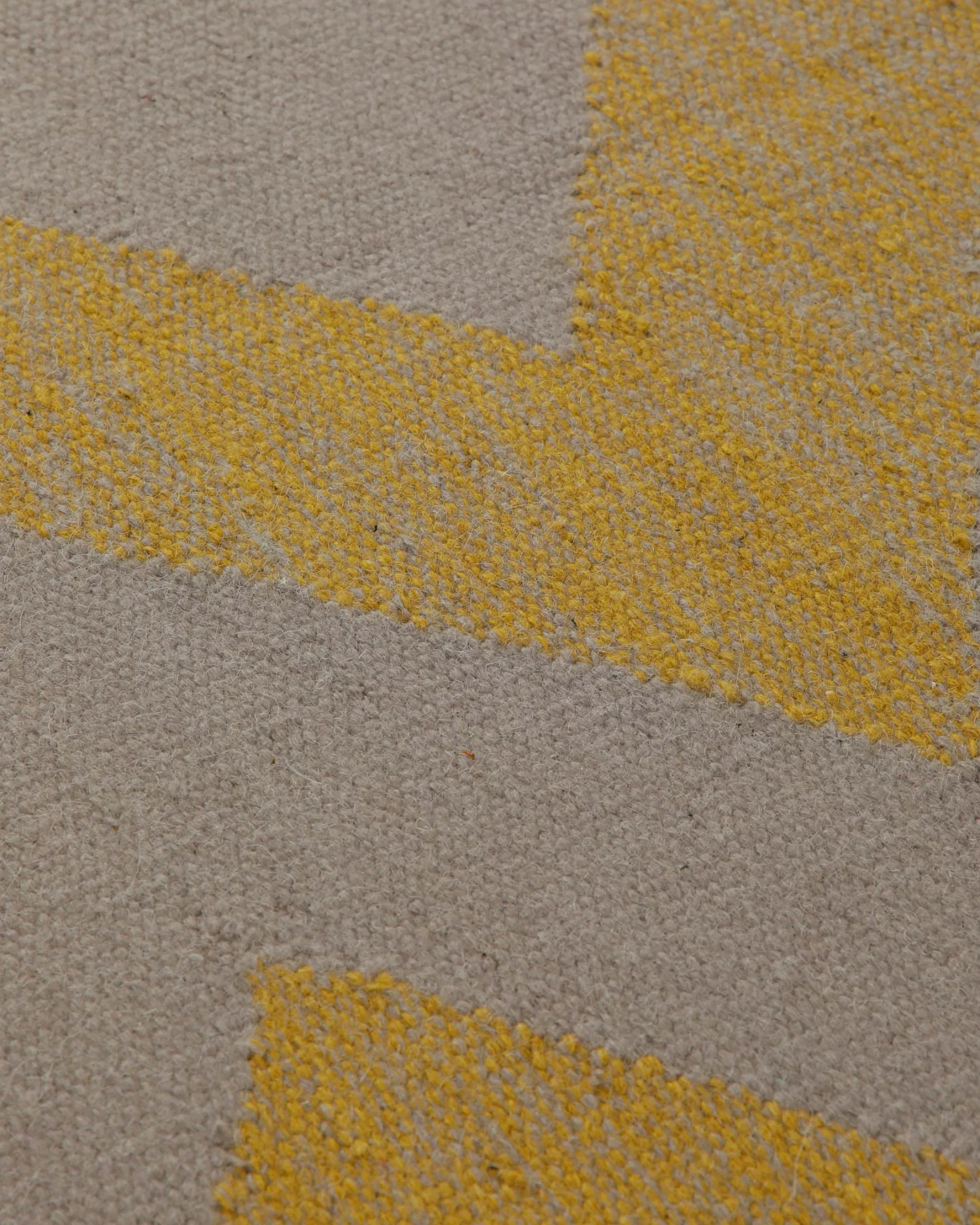 Handwebteppich Wolle Chevron gelb grau 160x230 cm