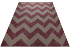 Handwebteppich Wolle Chevron magenta natur 160x230 cm