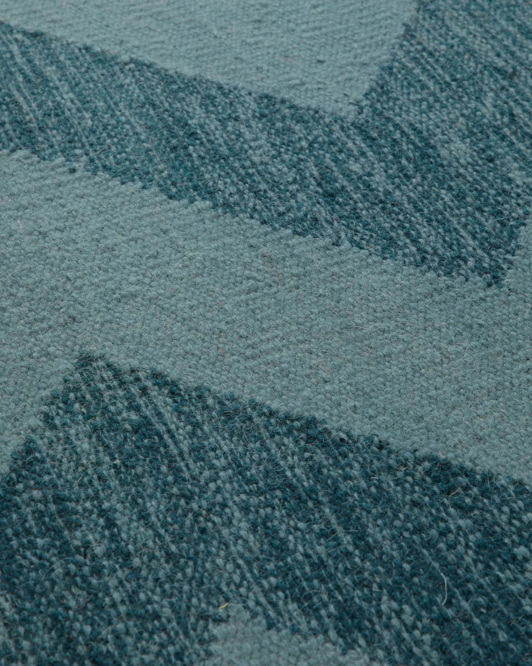 Handwebteppich Wolle Chevron petrol 160x230 cm