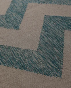 Handwebteppich Wolle Chevron petrol taupe 160x230 cm