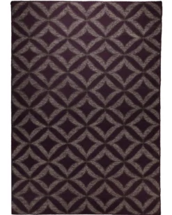 Handwebteppich Wolle Rautenmuster aubergine 160x230 cm