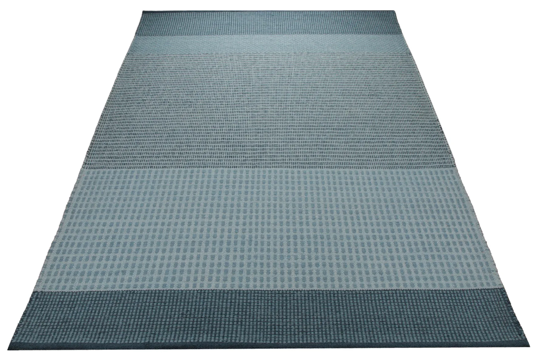 Handwebteppich Wolle Struktur graublau 160x230 cm