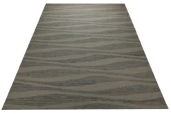 Handwebteppich Wolle Wellenstruktur grau 160x230 cm