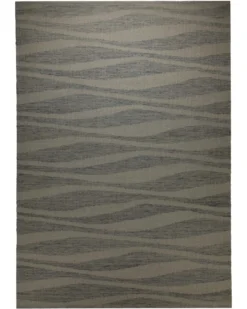 Handwebteppich Wolle Wellenstruktur grau 160x230 cm