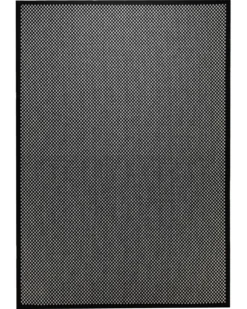 Handweb-Wendeteppich Wolle Estland Feinkaro schwarz weiß 160x230 cm