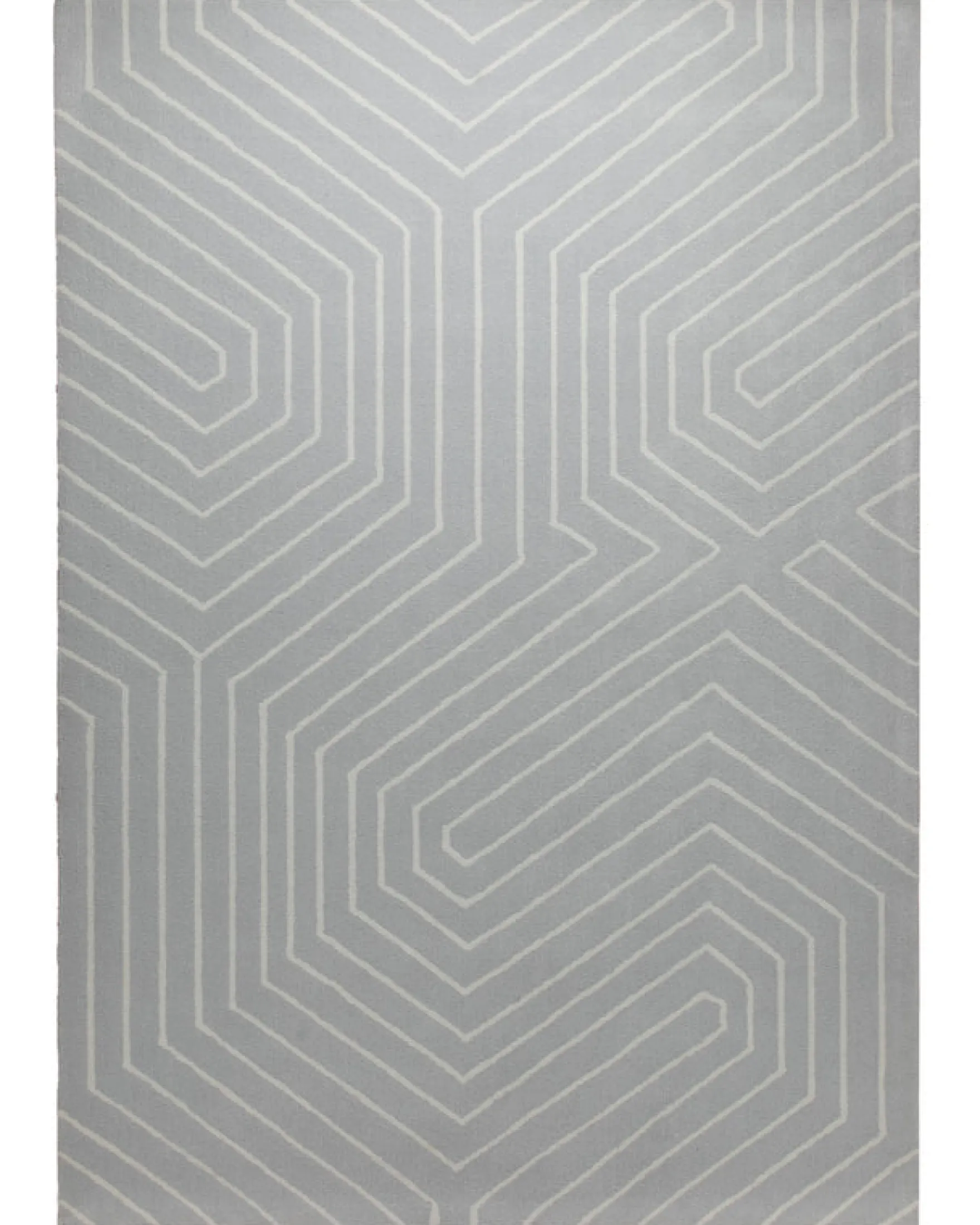 Hellgrau mit Grafiklinie - Handtuft Ton in Ton 160 x 230 cm
