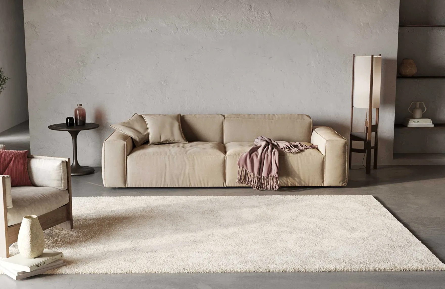 Hochflor Teppich Weiß Creme "Toubkal" WECONhome