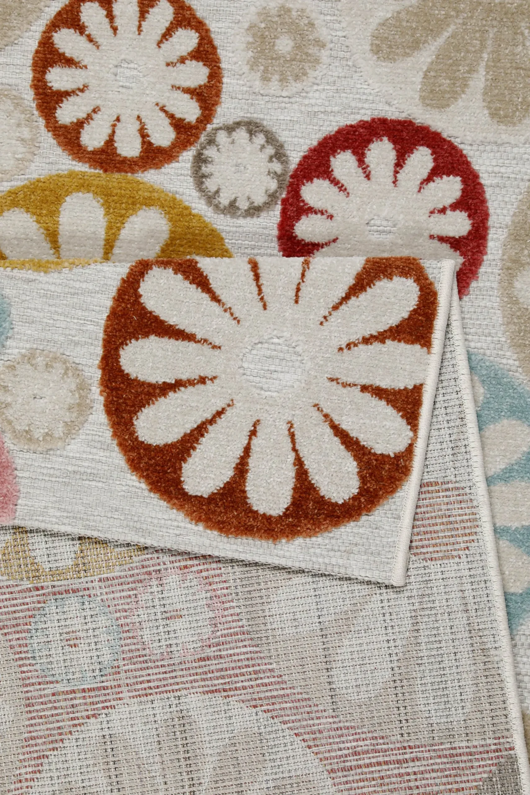 In & Outdoorteppich Beige Bunt "Flowerdrops" WECONhome