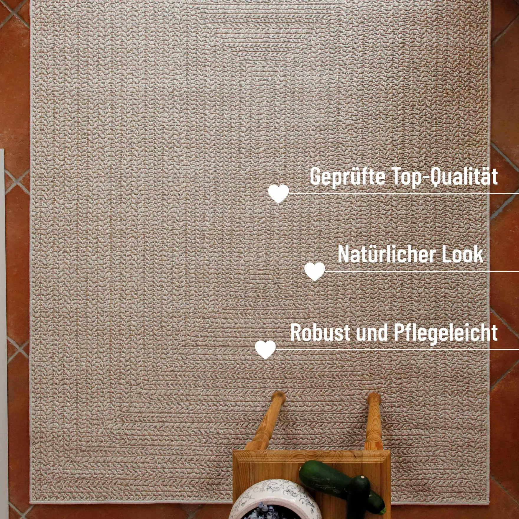 In- & Outdoor Teppich Beige "Layo" WECONhome