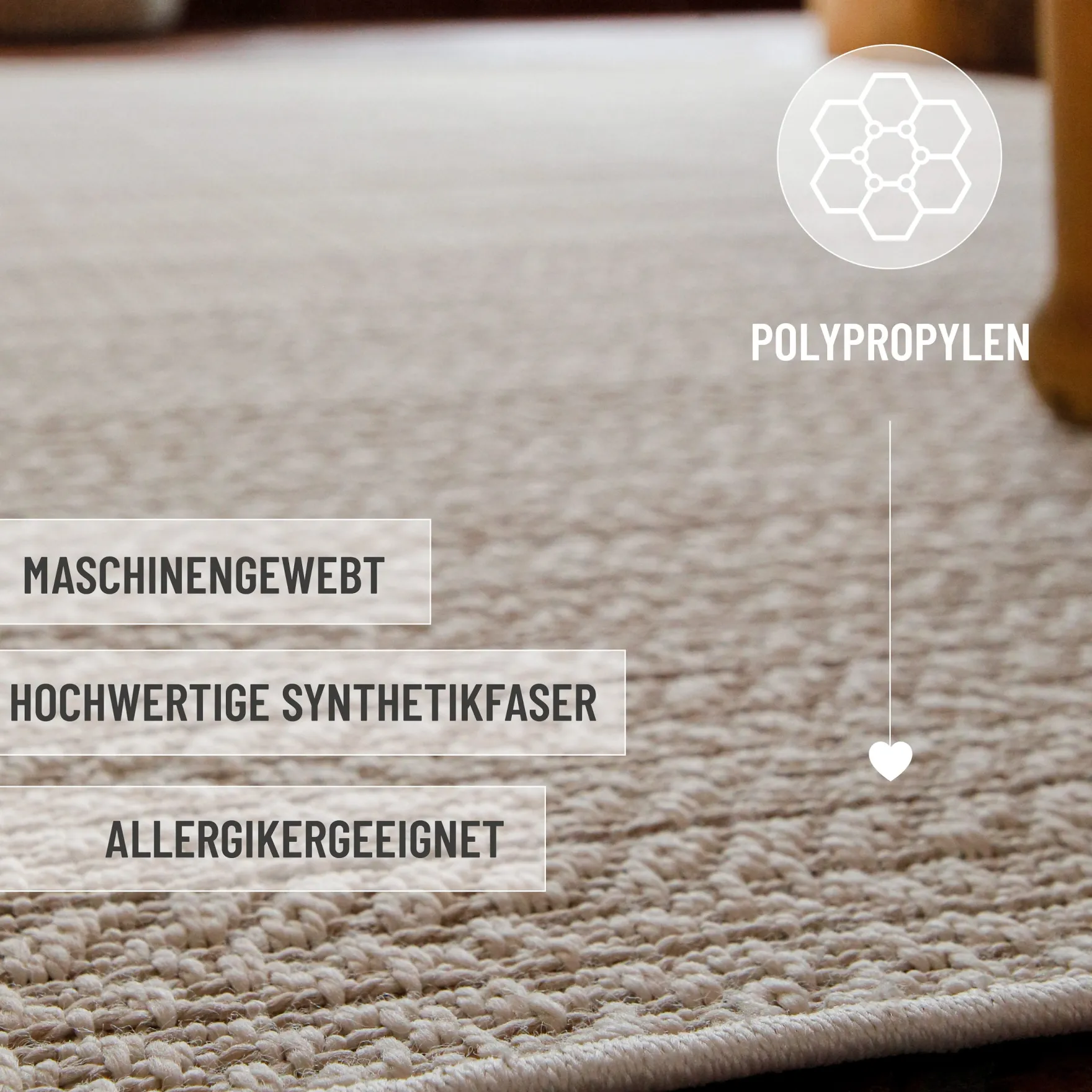 In- & Outdoor Teppich Beige "Layo" WECONhome