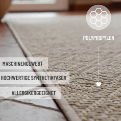 In- & Outdoor Teppich Creme Weiß, pflegeleicht & wetterfest 