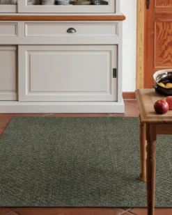 In- & Outdoor Teppich Grau Oliv, pflegeleicht & wetterfest 