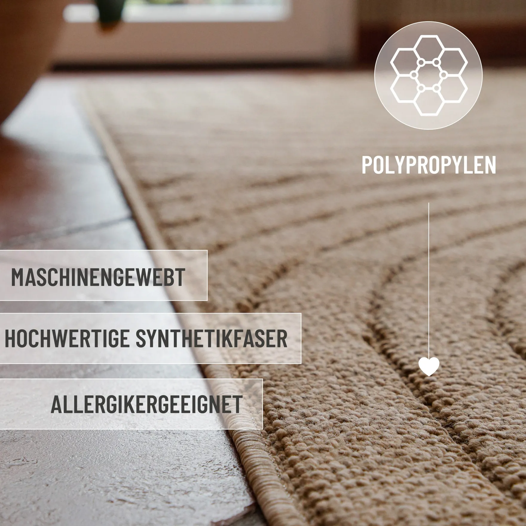 In- & Outdoor Teppich Natur "Monoq" WECONhome
