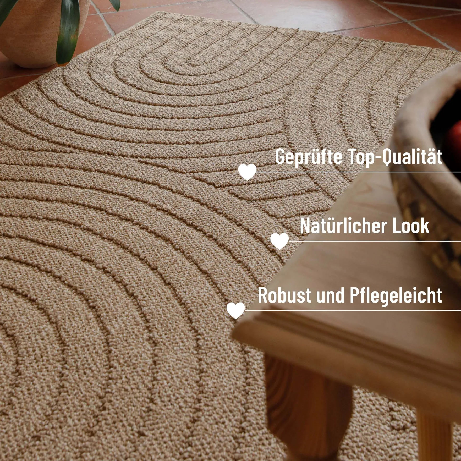 In- & Outdoor Teppich Natur "Monoq" WECONhome