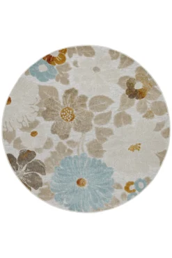 In & Outdoorteppich Rund Beige