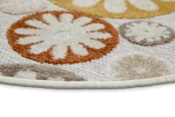 In & Outdoorteppich Rund Beige Bunt 