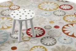 In & Outdoorteppich Rund Beige Bunt 
