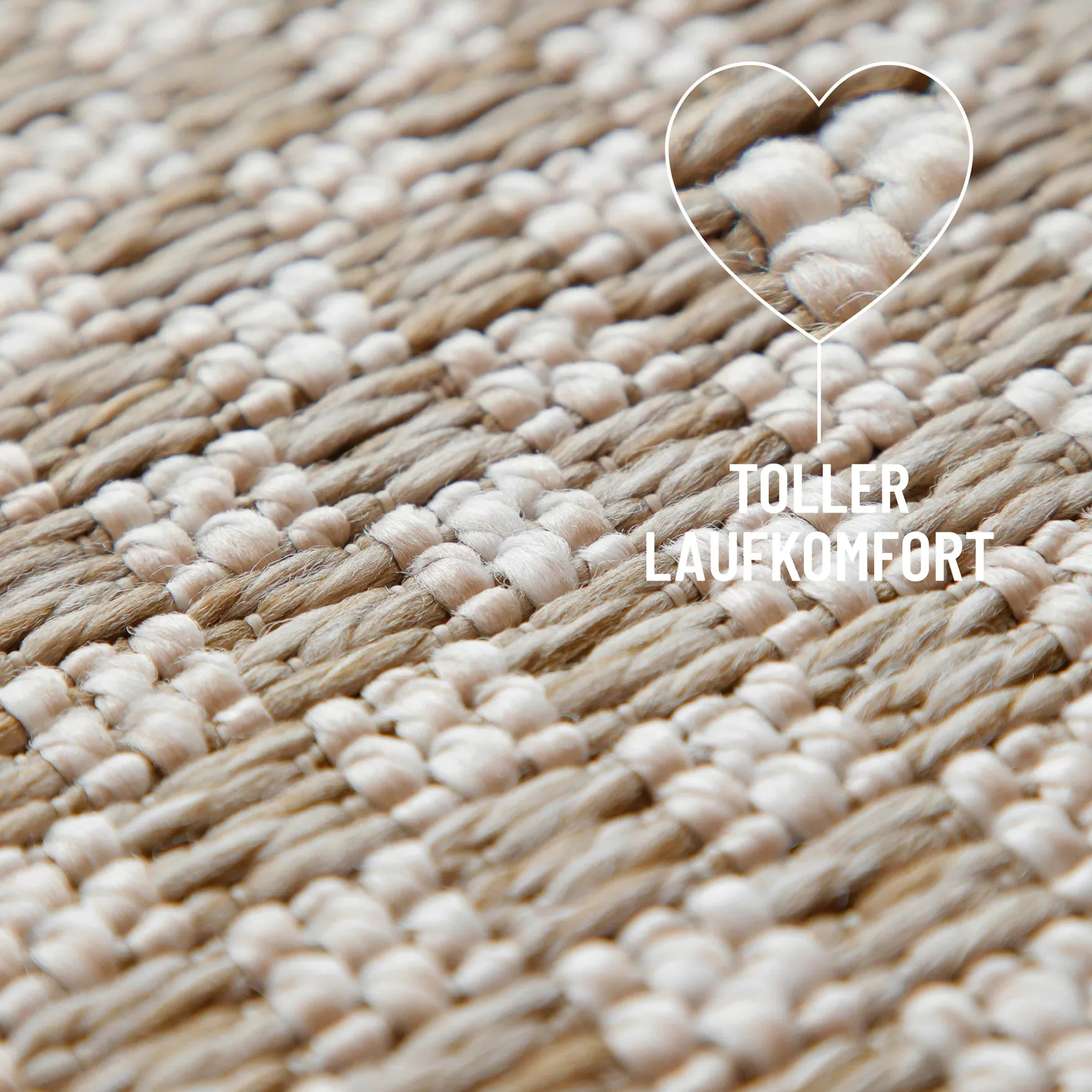 In- & Outdoor Teppich Rund Creme Weiß, pflegeleicht & wetterfest "Miami South Beach" WECONhome