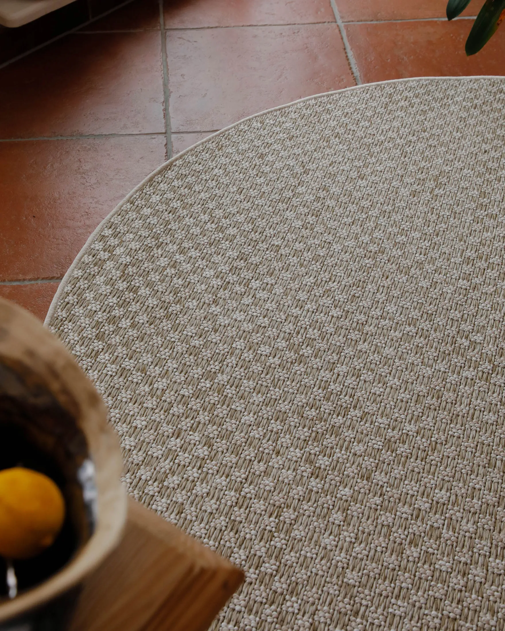 In- & Outdoor Teppich Rund Creme Weiß, pflegeleicht & wetterfest "Miami South Beach" WECONhome