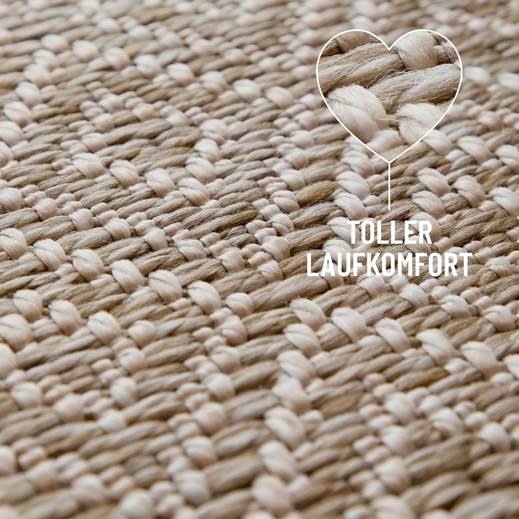 In- & Outdoor Teppich Rund Creme Weiß, pflegeleicht & wetterfest "Miami Beach" WECONhome