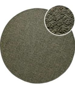 In- & Outdoor Teppich Rund Grau Olive, pflegeleicht & wetterfest "Miami South Beach" WECONhome