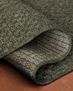 In- & Outdoor Teppich Rund Grau Olive, pflegeleicht & wetterfest 
