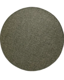 In- & Outdoor Teppich Rund Grau Olive, pflegeleicht & wetterfest 