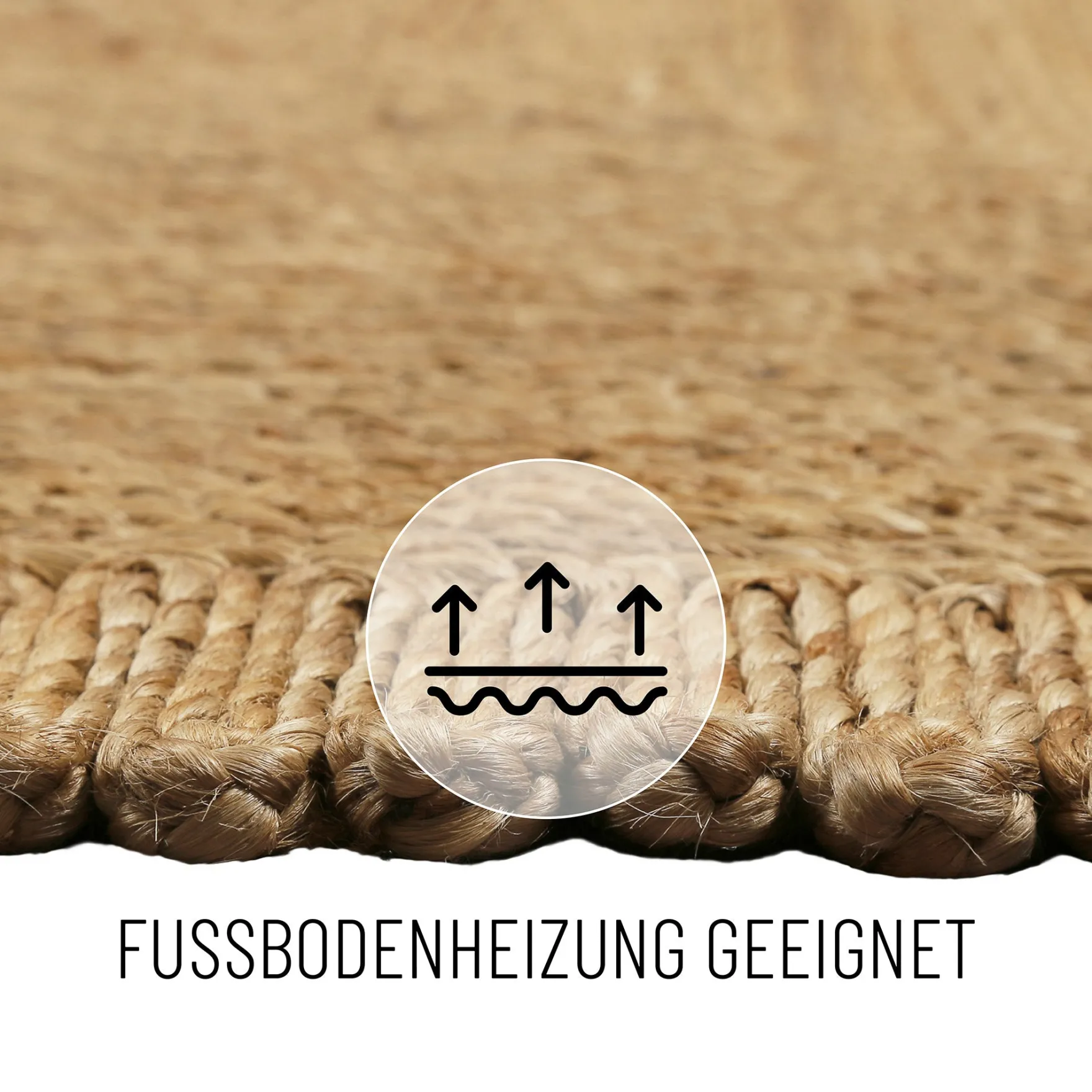 "June" Jute - Teppich - natürlich, handgewebt, schwer